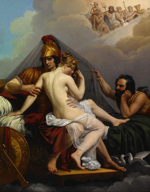 Картина Александра Гильмо, изображающая Гефеста, обнаружившего Афродиту в объятьях Ареса.