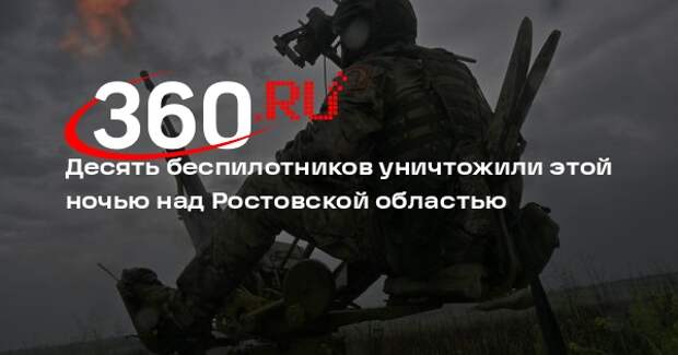 Силы ПВО отразили атаку дронов ВСУ в Ростовской области, военные сбили 10 дронов