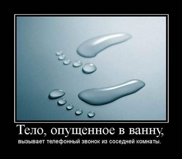 Демотиваторы – приколы: «Тело, опущенное в ванну…» (16 шт)