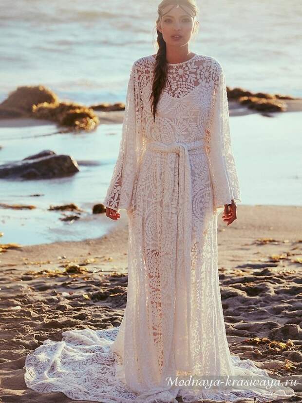 длинное платье невесты