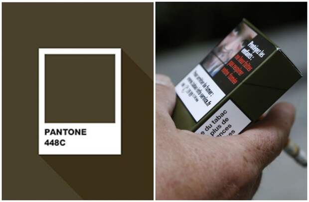 Самым нелюбимым оказался оттенок Pantone 448C, который расшифровывается как тусклый темно-коричневый