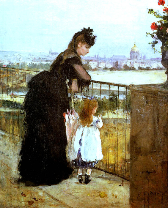 Женщина и ребёнок на балконе, Берта Моризо, 1872 год. \ Фото: conniejjasperson.com. Женщина и ребёнок на балконе, Берта Моризо, 1872 год. \ Фото: conniejjasperson.com.