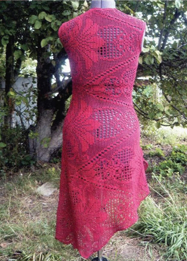 Вязаное платье в стиле Бохо, Схема