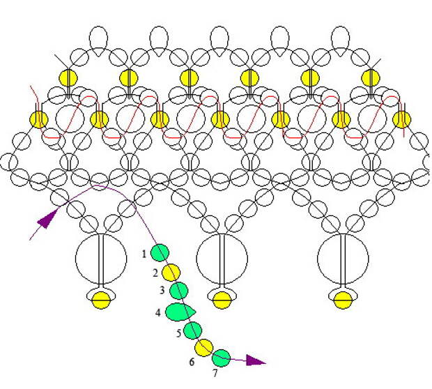 Схема свадебного ожерелья из бисера Татьяна - как сделать