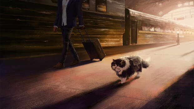 Кот-путешественник, или долгая дорога домой кот, путешествие, рисунки