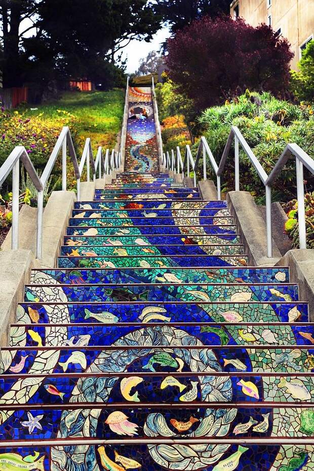 Мозаичная лестница - Сан-Франциско, США.