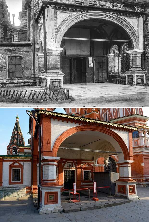 До и после: Храм Василия Блаженного 100 лет назад и сейчас