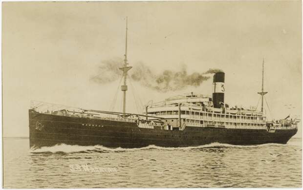 Открытка с пароходом СС Waratah, построенным в 1908 году