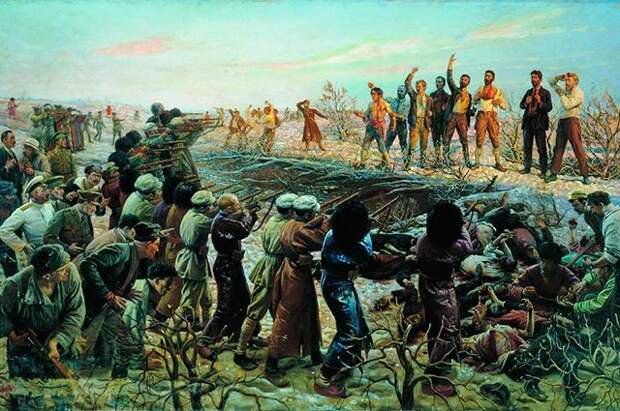 Картина Исаака Бродского «Расстрел 26 бакинских комиссаров», 1925 год. 