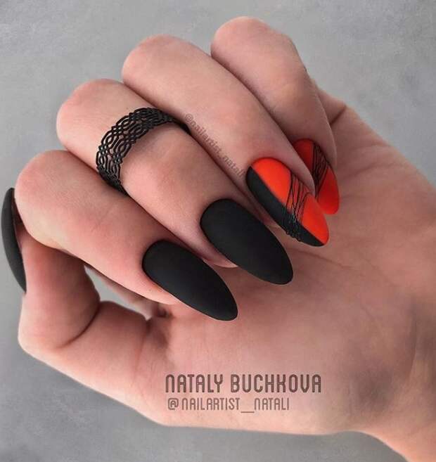 Маникюр паутинка фото 21