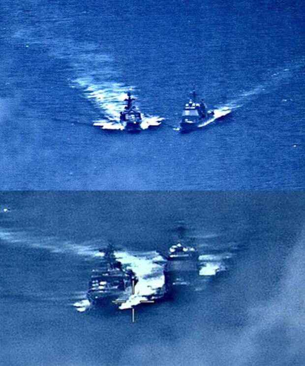 Navy destroyer USS Chancellorsville Russian ship Admiral Vinogradov collision