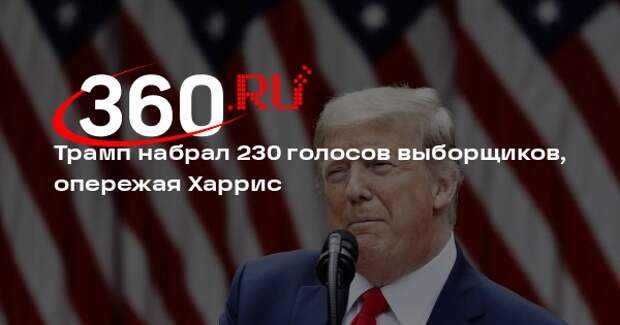 AP: Трамп набирает 230 голосов выборщиков, опережая Харрис со 187 голосами