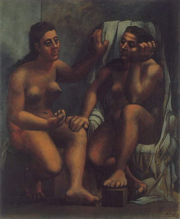 Пабло Пикассо. Две сидящие купальщицы. 1920 год
