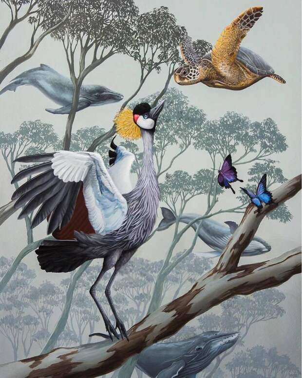 Сюрреалистичные рисунки диких животных от Джона Чинга