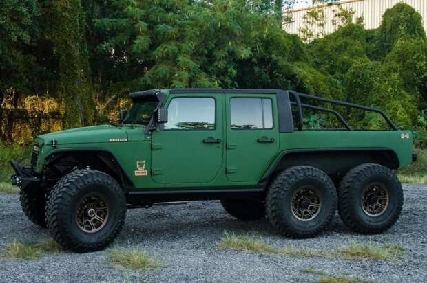 Эффектный шестиколесный Jeep Wrangler от компании Bruiser Conversions 6x6, Wrangler, jeep, jeep wrangler, авто, автомобили, внедорожник, тюнинг
