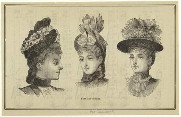 Женские шляпки XIX века