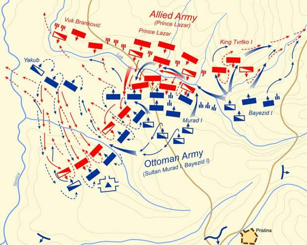 Предполагаемая схема сражения. Источник: wikimedia.org