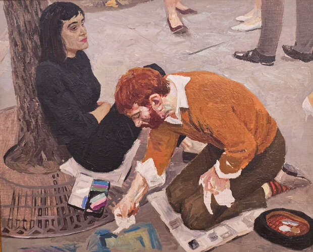 Гелий Коржев, эскиз к картине «Художник»