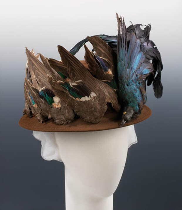 Шляпа, украшенная птицами. Конец XIX века