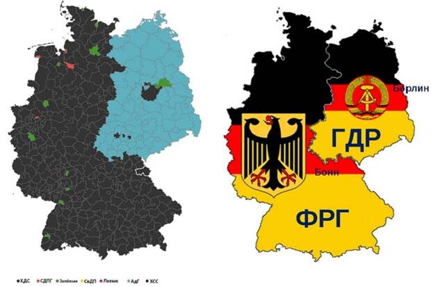 Выборы в Европарламент разделили Германию практически по границе ФРГ c ГДР