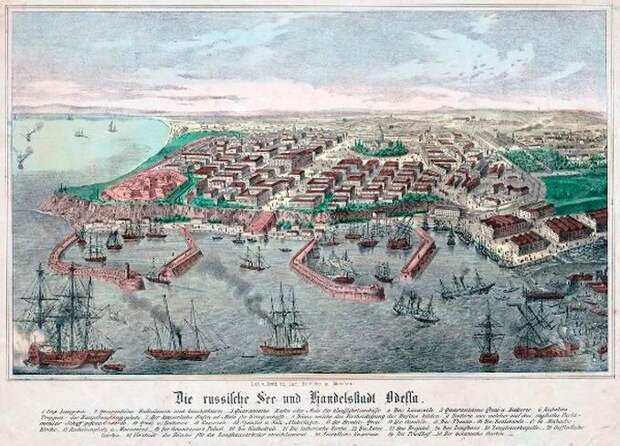 План Одессы и порта в первой половине XIX столетия