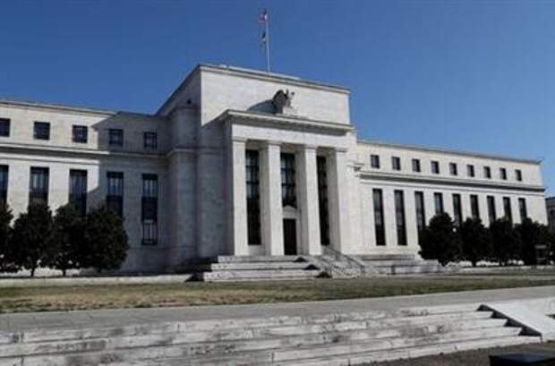 FILE PHOTO: Federal Reserve Board building on Constitution Avenue is pictured in Washington, U.S., March 19, 2019. REUTERS/Leah Millis/File Photo