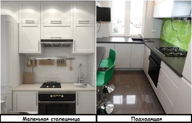 Если на кухне мало места, трансформируйте в столешницу подоконник