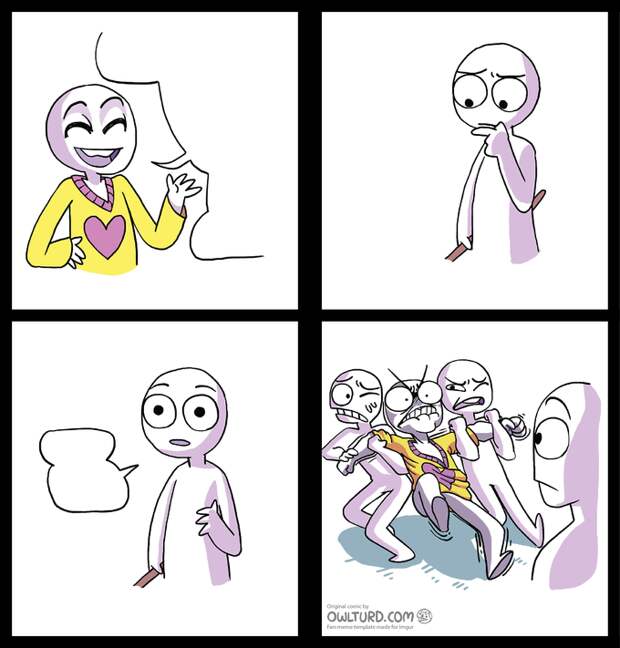 Хиппи лезет в драку