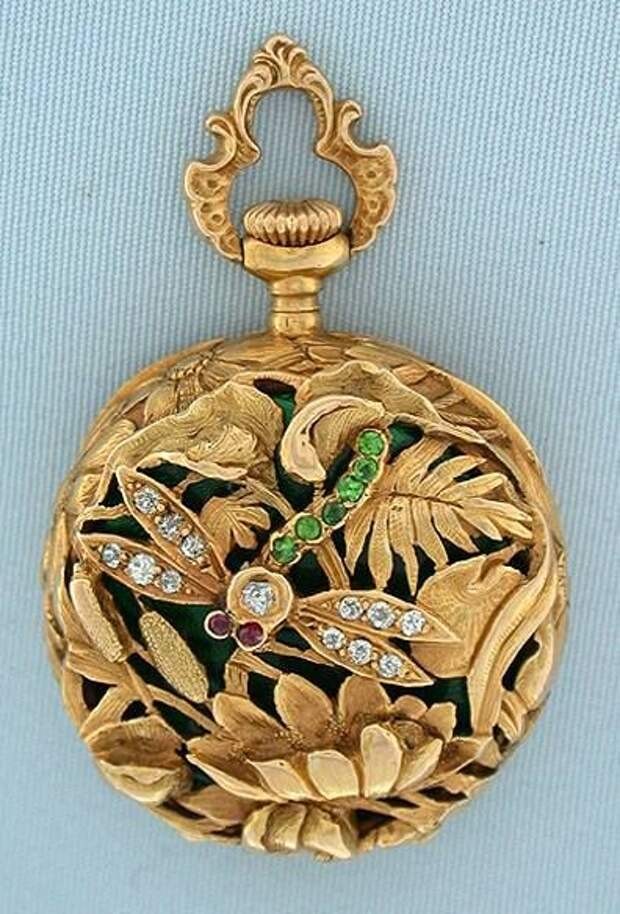 Les Montres dans l'Art Nouveau - Montre de poche à motif Libellule - 1890/1895: 