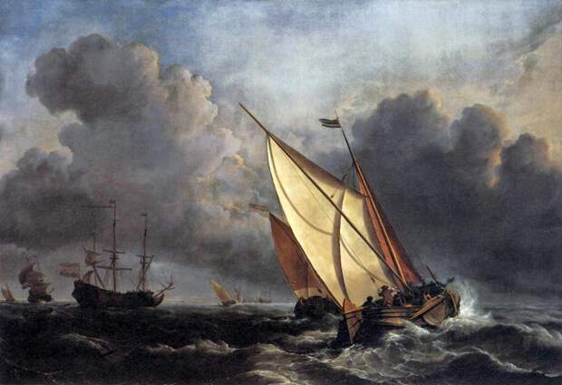 Уильям Тернер «Голландские рыболовные лодки во время шторма»