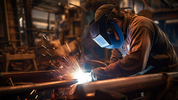 Сварщик, работа / Сгенерировано ИИ Midjourney / amic.ru