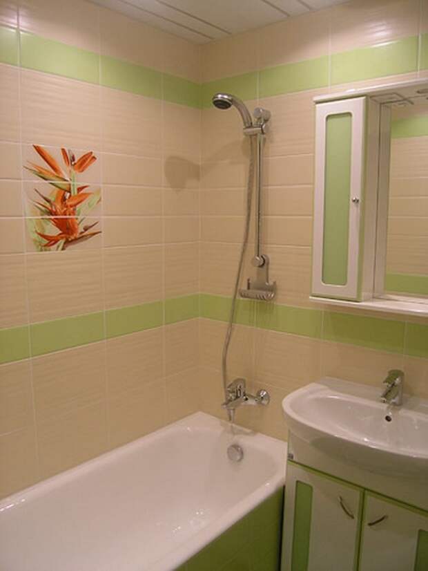 дизайн ванной комнаты зеленого цвета