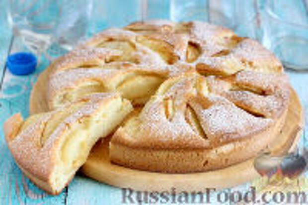 Фото к рецепту: Пирог с персиками, на минералке