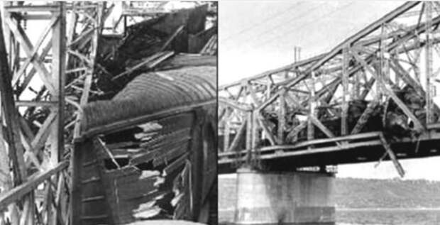 Фрагмент моста после аварии. / Фото: www.pokazuha.ru