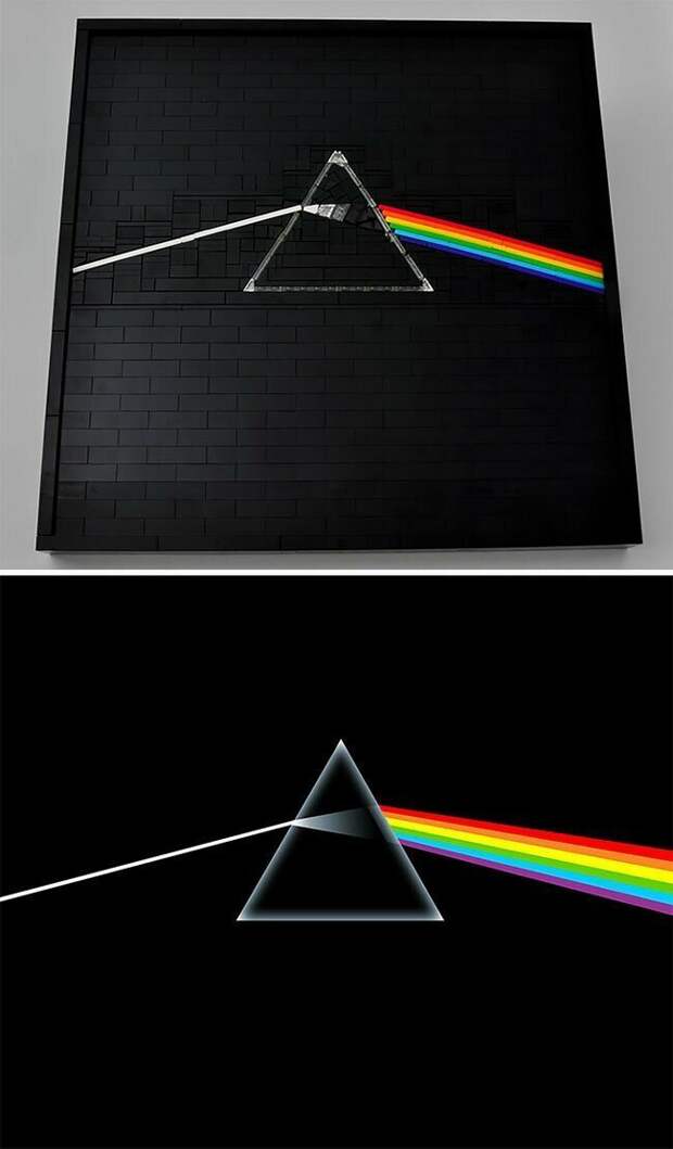 Pink Floyd. Темная сторона Луны (дизайн обложки - Джордж Харди) Pink Floyd. Темная сторона Луны (дизайн обложки - Джордж Харди) искусство, конструктор, копии, лего, модель для сборки, не по-детски, творчество, удивительное рядом