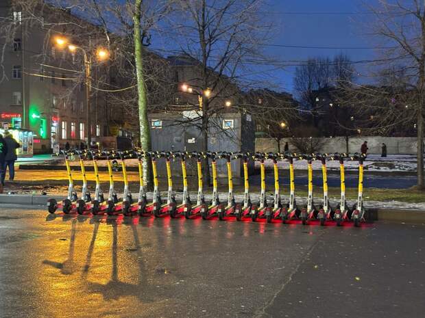 Коммунальщики заявили о проблемах с уборкой из-за самокатов в Петербурге