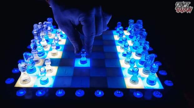 Процесс изготовления шахмат из эпоксидной смолы шаг 48