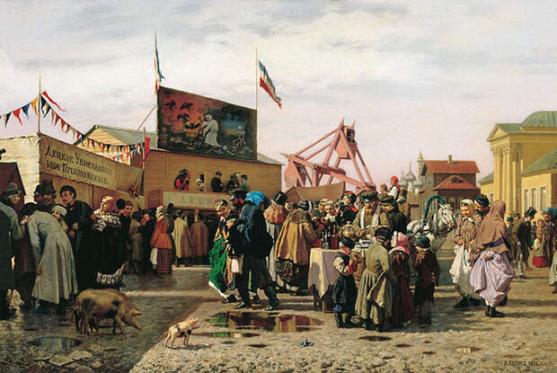А. Попов. Балаганы в Туле на Святой неделе. 1873 А. Попов. Балаганы в Туле на Святой неделе. 1873