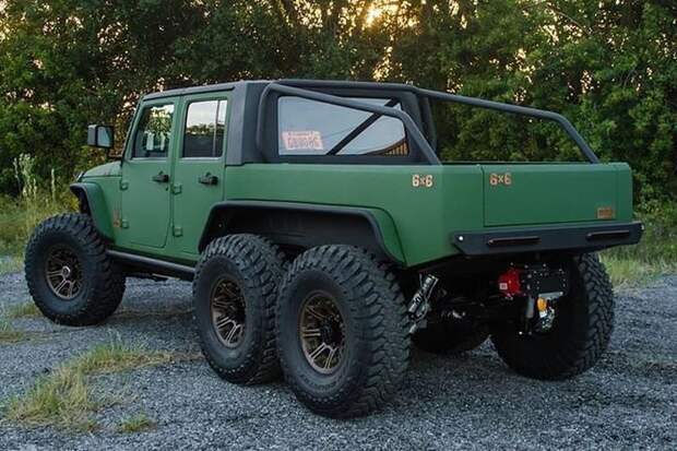 Эффектный шестиколесный Jeep Wrangler от компании Bruiser Conversions 6x6, Wrangler, jeep, jeep wrangler, авто, автомобили, внедорожник, тюнинг