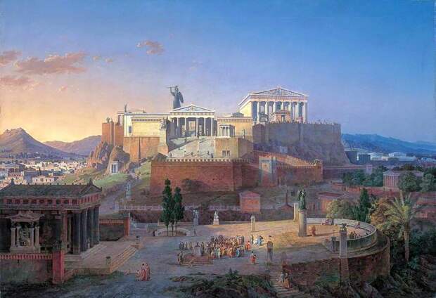 Афинский акрополь на картине Лео вон Кленце, 1846 г.