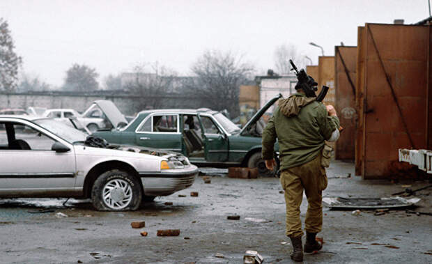 Бойцы войска МВД РФ в городе Грозный, 1995 год