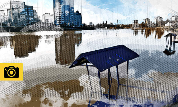 Фото дня: в Орле под воду ушёл центральный пляж на Оке