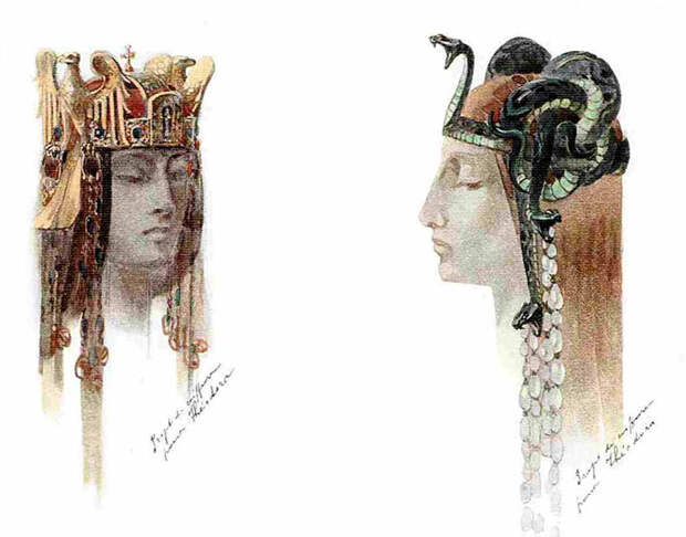Эскизы украшений для сценических костюмов Сары Бернар. Эскизы украшений для сценических костюмов Сары Бернар.