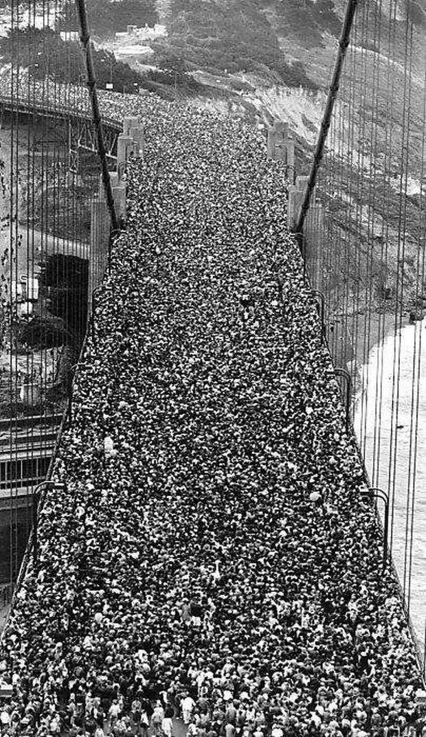 7. Открытие моста Золотые ворота в Сан-Франциско, 27 мая 1937 года. архив, война, история, тайна, факты, фото
