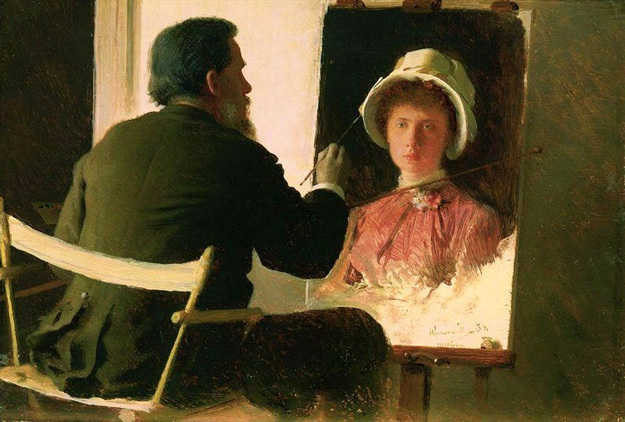 КРАМСКОЙ пишет портрет дочери Софьи (1884). Фото с сайта http://www.livejournal.com/