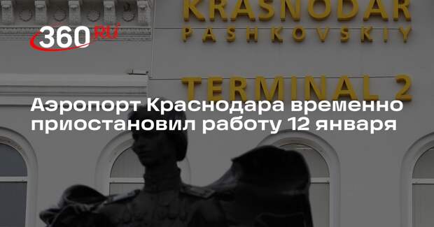 Аэропорт Краснодара приостановил работу из-за снегопада до 15:00 12 января