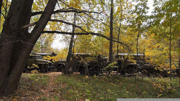 Брошенная военная техника в лесу