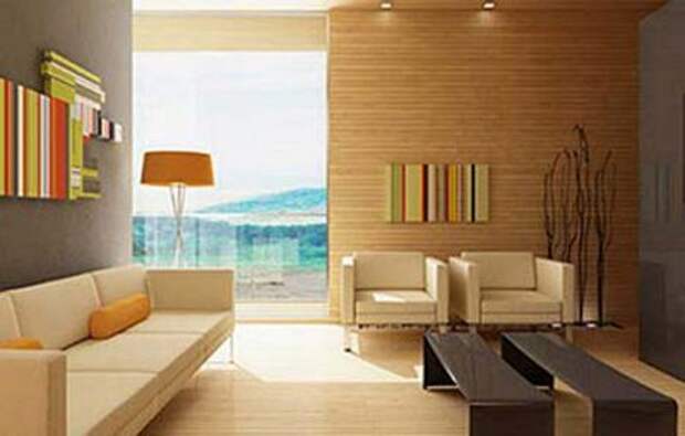 бамбуковые панели в интерьере гостиной
