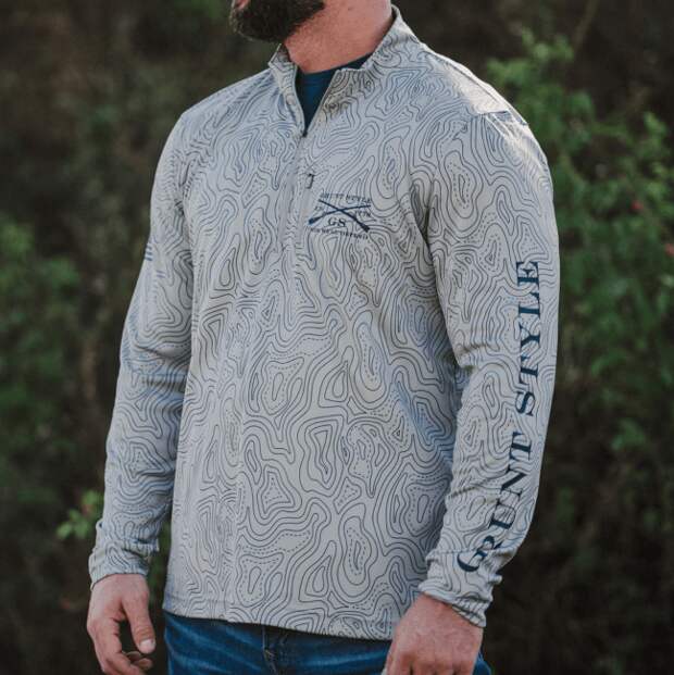 Overwatch Quarter Zip in Topography design