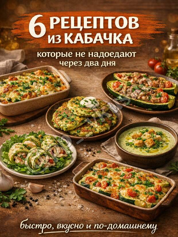 Кулинария>6 разных блюд из кабачка!
